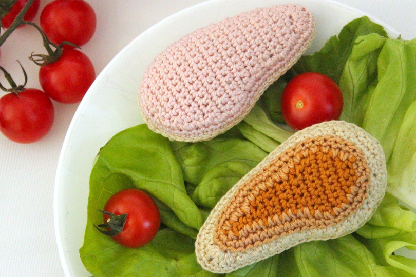 Häkelanleitung "Kleine Hähnchenbrust zum Wenden" / super für Wollreste