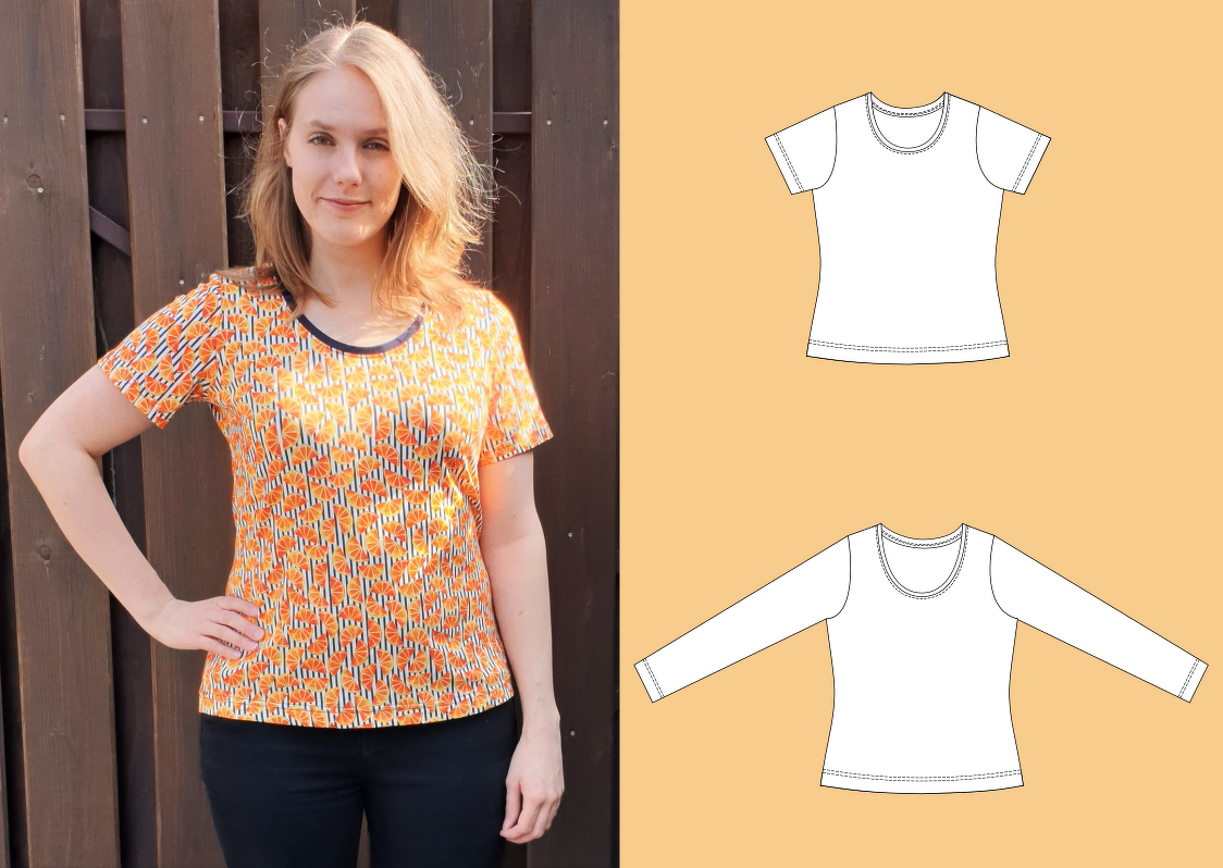 Shirt Maja - Crew Neckline in 2 Sizes and Various Sleeve Lengths Sewing