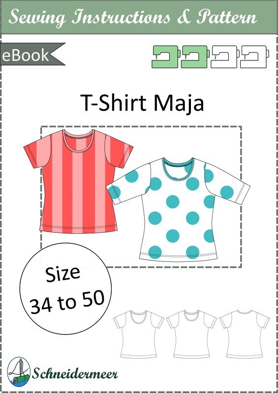 Shirt Maja - Crew Neckline in 2 Sizes and Various Sleeve Lengths Sewing