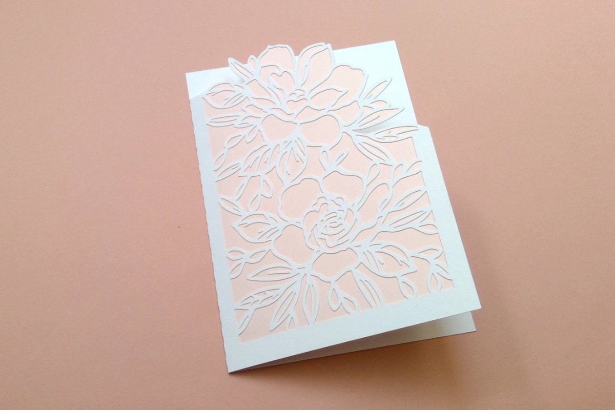 Karte Blumen B6 Plotterdatei SVG DXF FCM