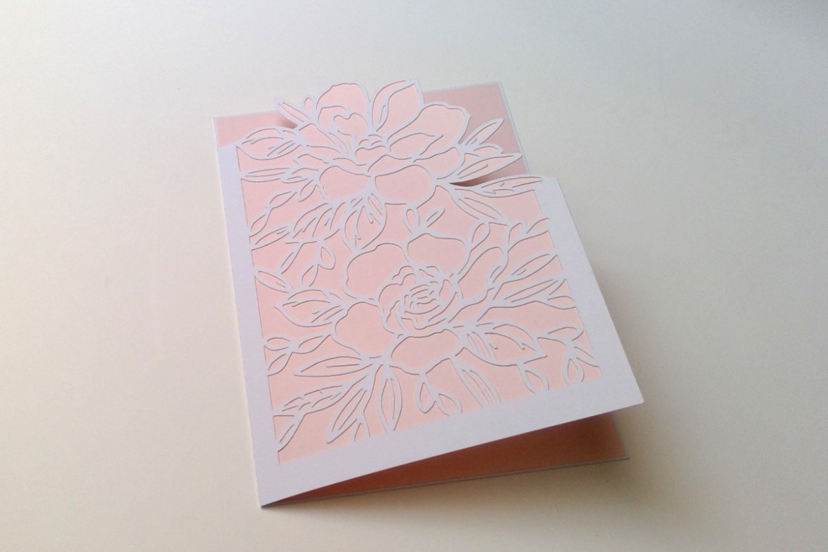 Karte Blumen B6 Plotterdatei SVG DXF FCM - Bild 3