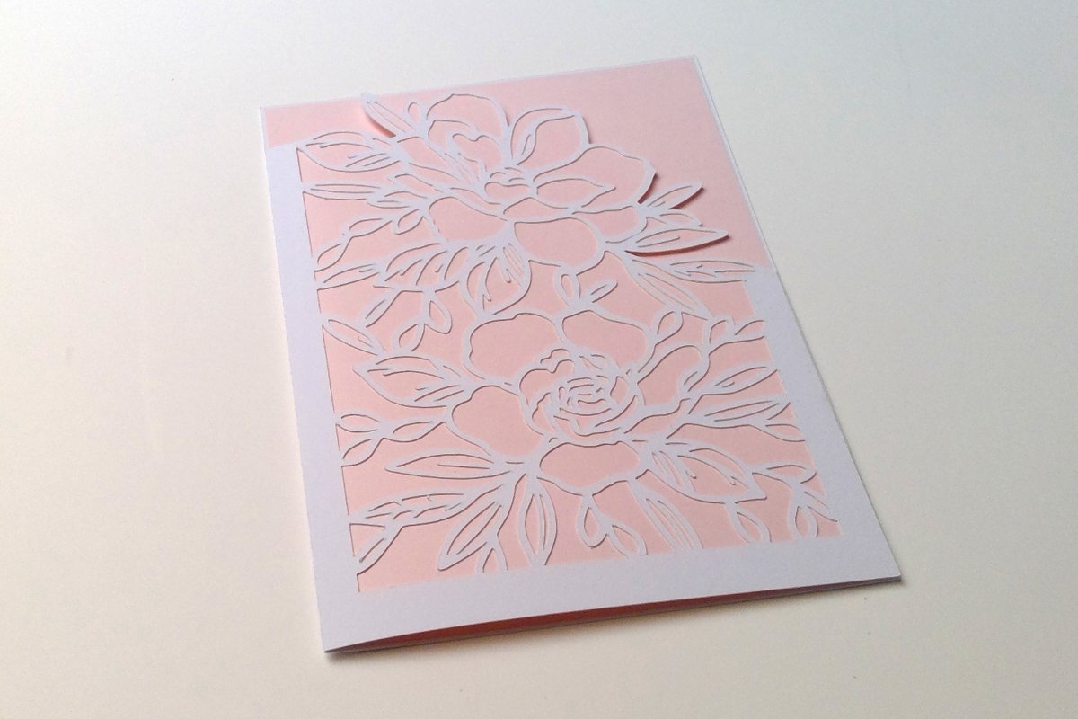 Karte Blumen B6 Plotterdatei SVG DXF FCM