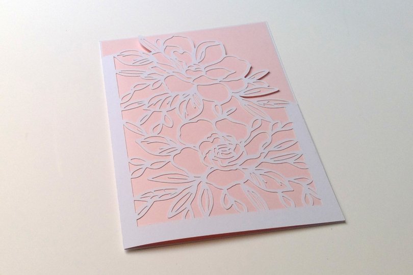 Karte Blumen B6 Plotterdatei SVG DXF