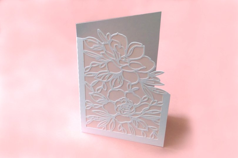 Karte Blumen B6 Plotterdatei SVG DXF