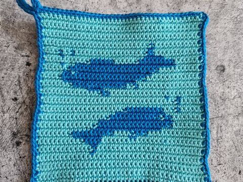 Häkelanleitung Topflappen Fische