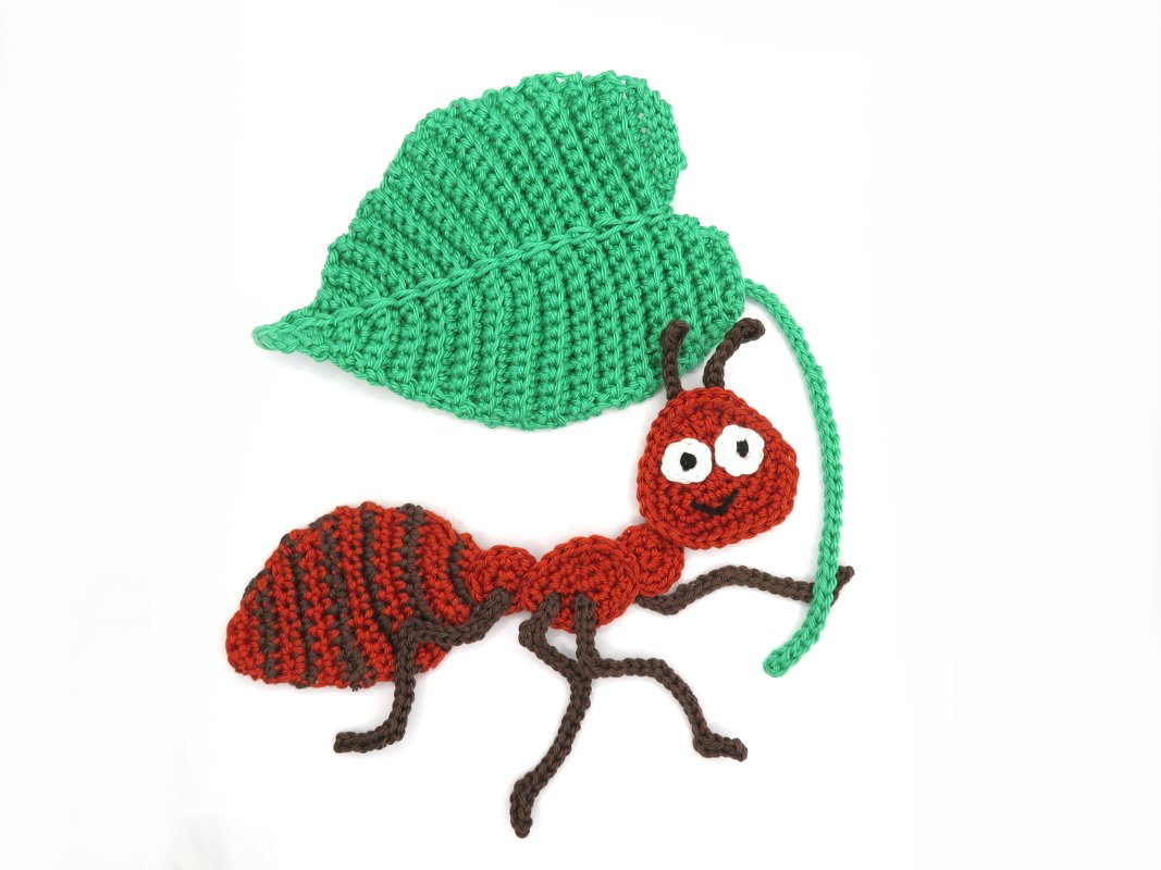 Ant crochet pattern applique