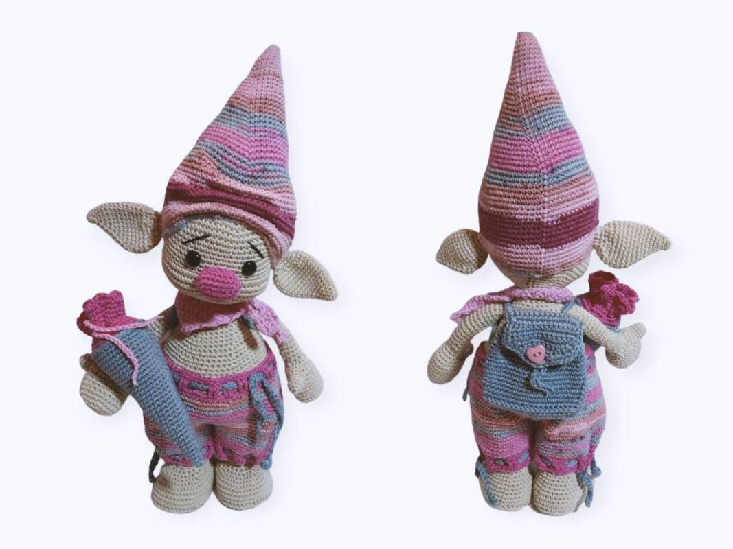 H&auml;kelanleitung / Amigurumi / Wichtel geht zur Schule