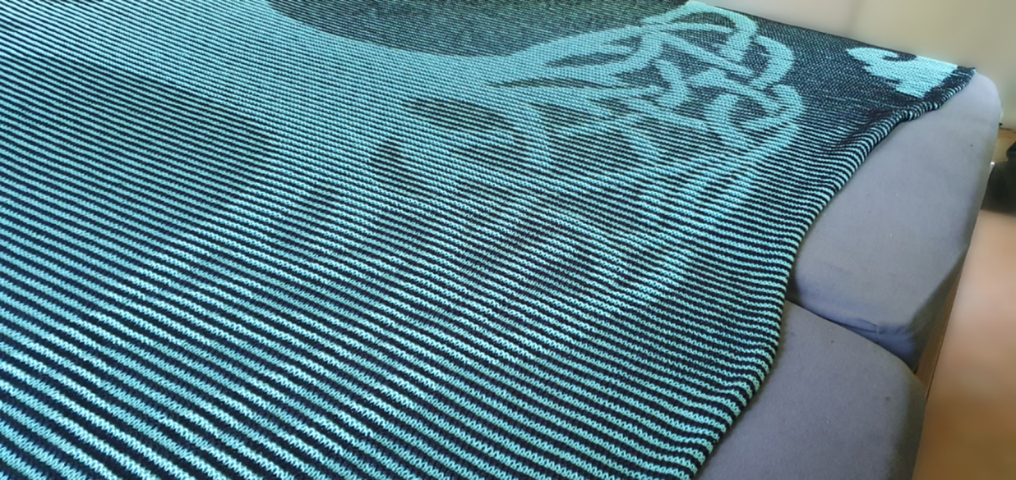 Tree of life, Yggdrassil, Shadow Knitting, Illusion Knitting, Motif Blanket