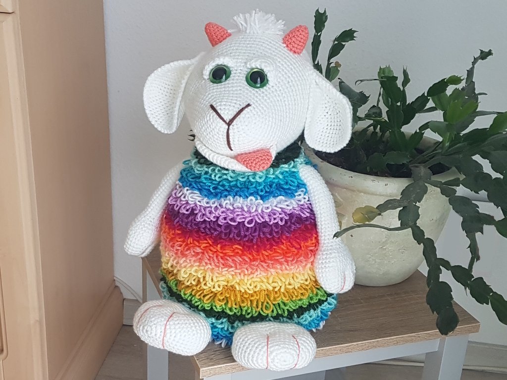 Häkelanleitung Regenbogen-Böckchen Fussel - Bild 3