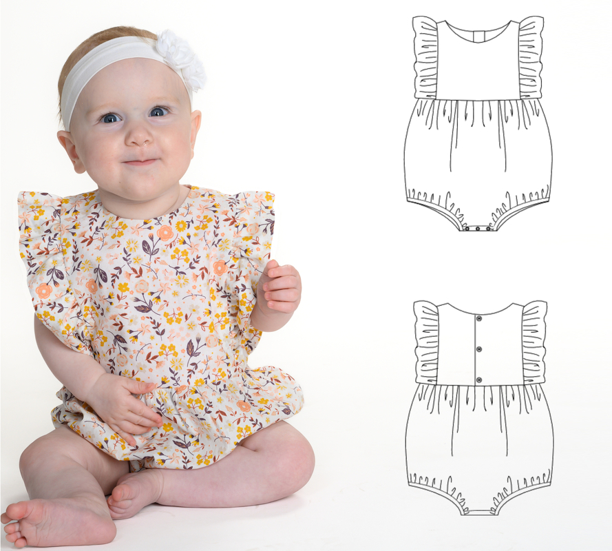CHIARA – Baby Summer Bloomer Romper Sewing Pattern PDF (0m–2y)