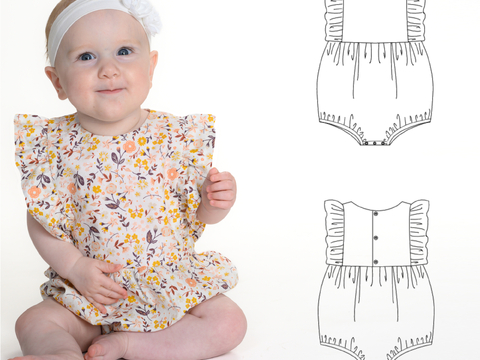 Baby Bloomer CHIARA Ruffle Romper PDF Pattern 0m–2y