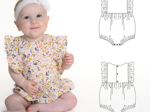 CHIARA – Baby Summer Bloomer Romper Sewing Pattern PDF (0m–2y)