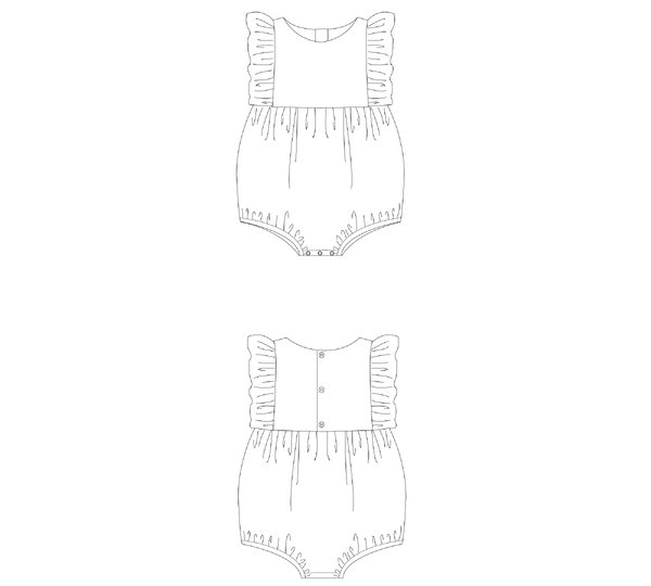 Schnittmuster Baby-Bloomer CHIARA – Nähanleitung mit Rüschen Gr. 50/56–86/9