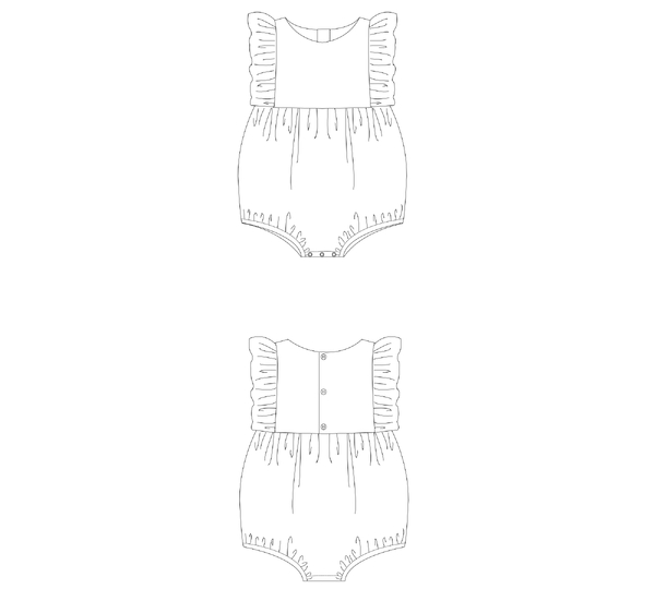 sewing pattern baby bloomer romper CHIARA photo tutorial 0m/1m–18m/2y
