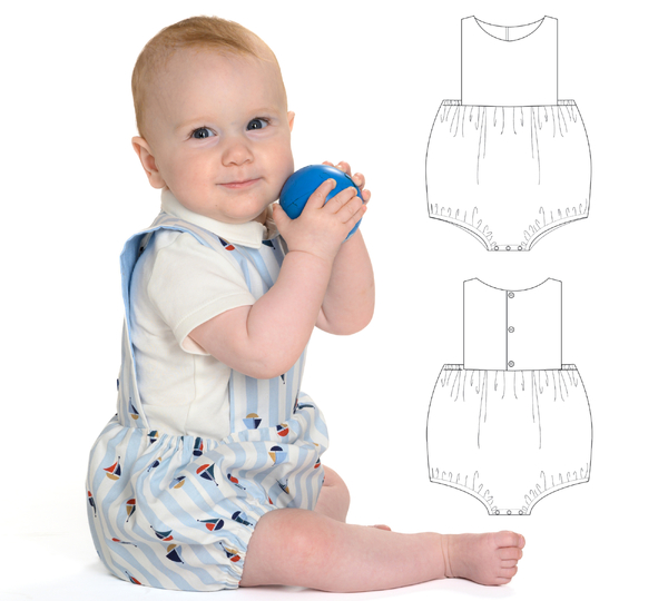 Schnittmuster Baby-Strampler MARCO – Nähanleitung Gr. 50/56–86/92