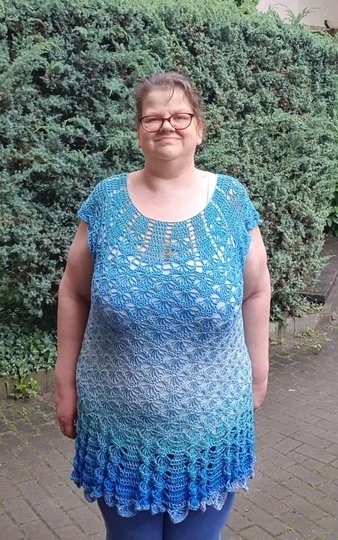 Top/Tunika/Kleid Pfauengarten, Häkelanleitung