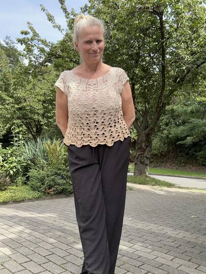 Top/Tunika/Kleid Pfauengarten, Häkelanleitung