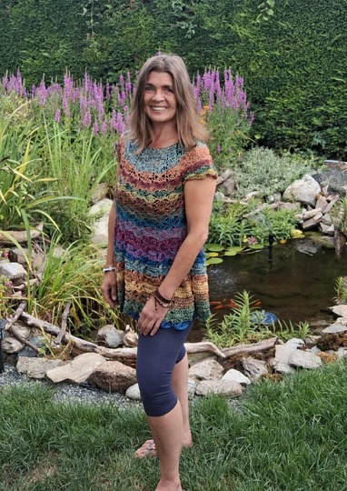 Top/Tunika/Kleid Pfauengarten, Häkelanleitung