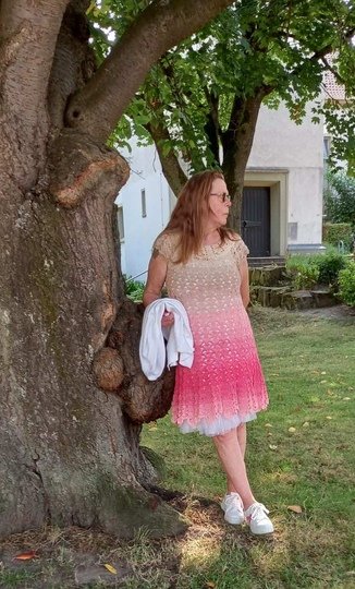 Top/Tunika/Kleid Pfauengarten, Häkelanleitung
