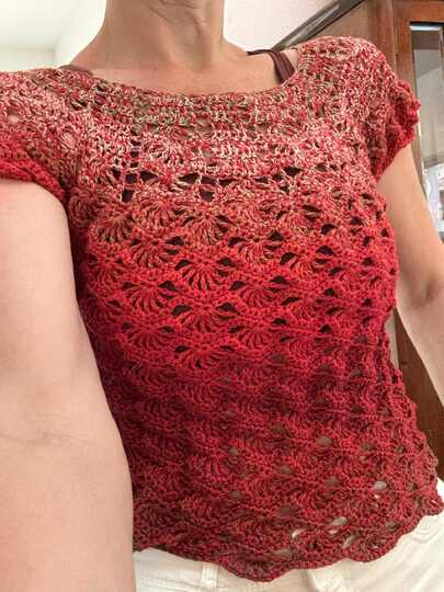 Top/Tunika/Kleid Pfauengarten, Häkelanleitung