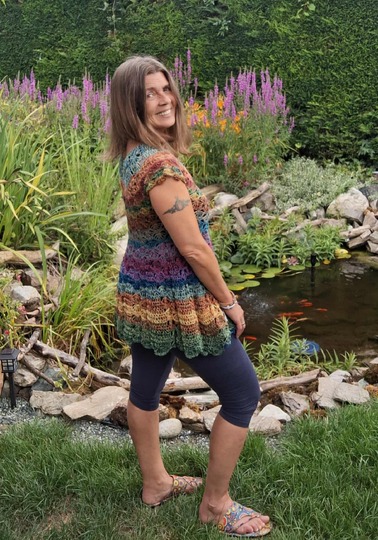 Top/Tunika/Kleid Pfauengarten, Häkelanleitung