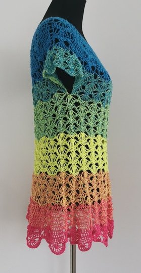 Top/Tunika/Kleid Pfauengarten, Häkelanleitung
