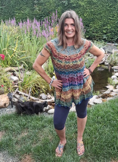 Top/Tunika/Kleid Pfauengarten, Häkelanleitung