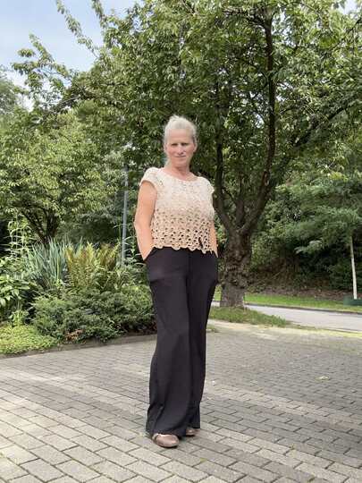 Top/Tunika/Kleid Pfauengarten, Häkelanleitung