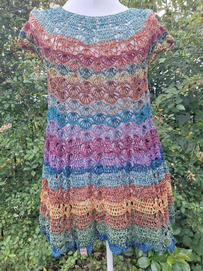 Top/Tunika/Kleid Pfauengarten, Häkelanleitung