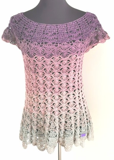 Top/Tunika/Kleid Pfauengarten, Häkelanleitung