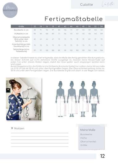 Culotte Damen – eBook Schnittmuster Gr. 32-54 – Valetta # 144