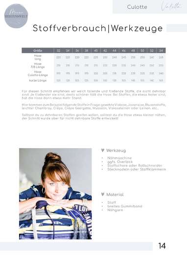 Culotte Damen – eBook Schnittmuster Gr. 32-54 – Valetta # 144