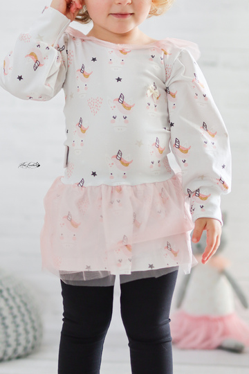 lovely princess 74-116 Schnittmuster Maxi-Kleid Tunika Vokuhila Drehkleid