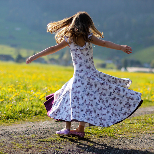 lovely princess 74-116 Schnittmuster Maxi-Kleid Tunika Vokuhila Drehkleid