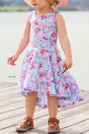 lovely princess 74-116 Schnittmuster Maxi-Kleid Tunika Vokuhila Drehkleid