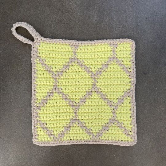 Häkelanleitung Topflappen Wabe