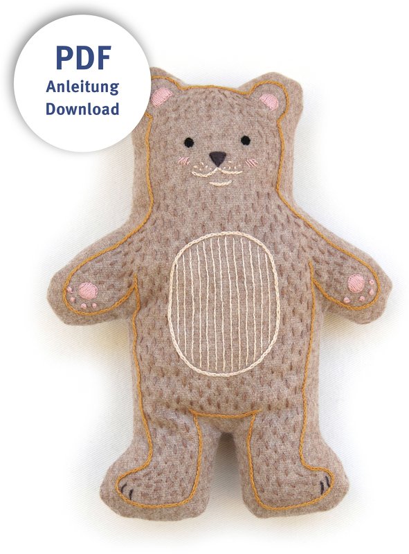 Embroidery and Sewing Pattern Teddybear Stuffed Animal Beginner