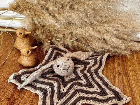 Häkelanleitung - Schnuffeltuch /Schmusetuch Hase