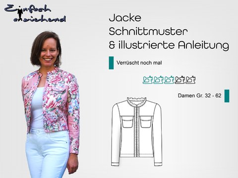 Schnittmuster Jacke Verrüscht noch mal Gr. 32 - 62 Damen