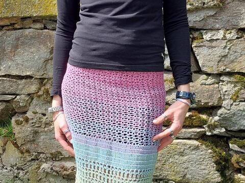 Häkelanleitung langer Rock "rainbow" Rock häkeln