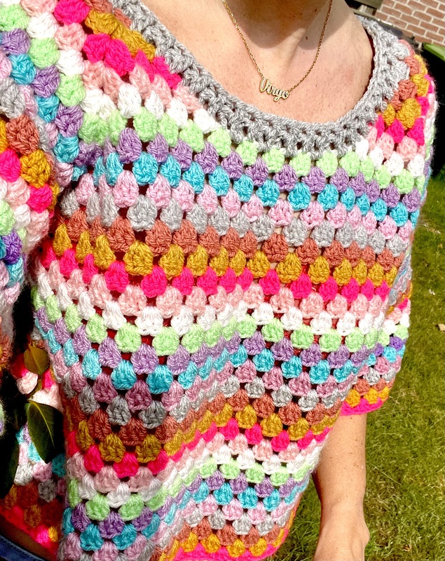 Granny jumper round neck scrapyarn - Image 5