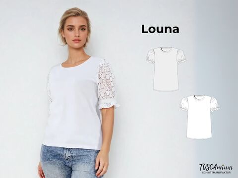 Shirt mit Puffärmel Louna Gr. 34-54 Schnittmuster & Nähanleitung