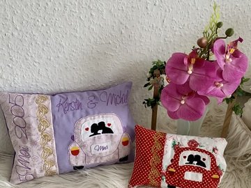 Stickdatei Kissen Hochzeit, Hochzeitsauto, In the Hoop Maschinenstickerei