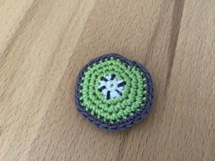 Kiwi häkeln, halbe Kiwi & Kiwi Scheibe für Kaufladen, Spielküche oder Deko