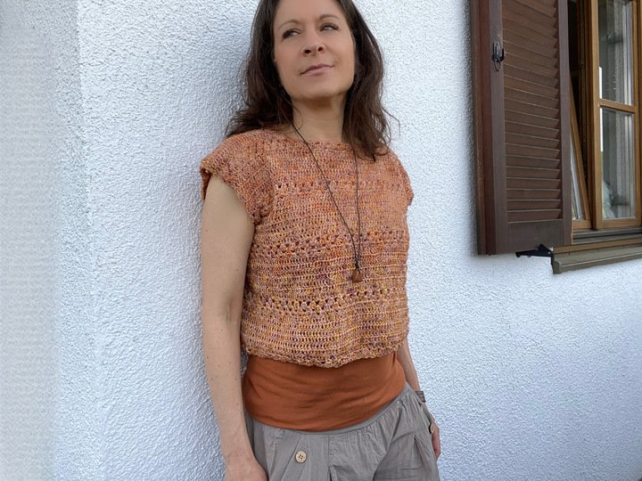 Häkelanleitung "My Summer Shirt" – ohne Nähte – 8 Größen