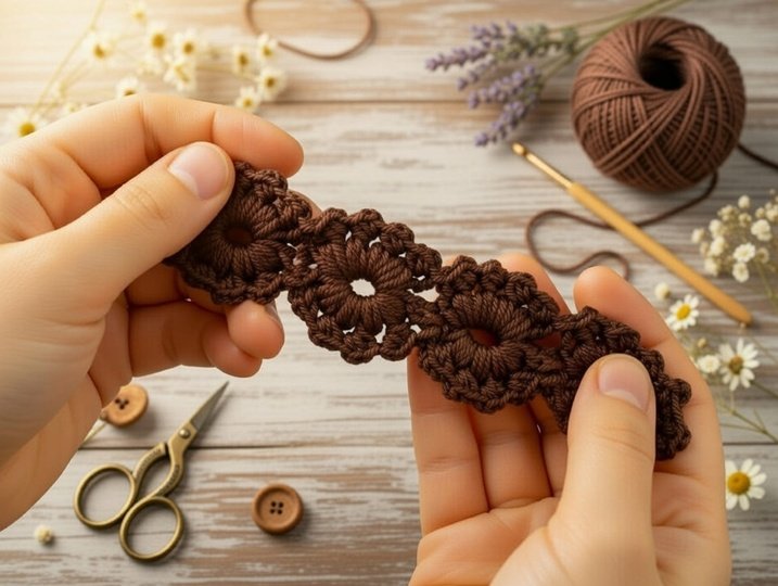 Crochet Headband Pattern PDF + Video Tutorial – Baby & Kids – Flower Cord