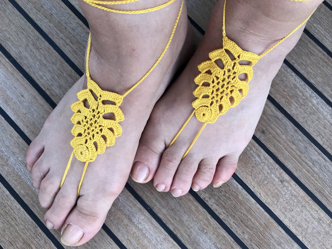 Crochet Pattern, Summer Sandals, Pattern, Foot Wear, Pineapple Yoga Sandals - Image 8