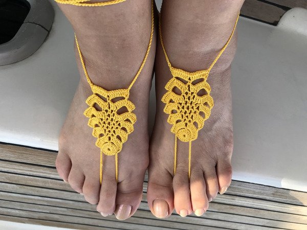 Crochet Pattern, Summer Sandals, Pattern, Foot Wear, Pineapple Yoga Sandals