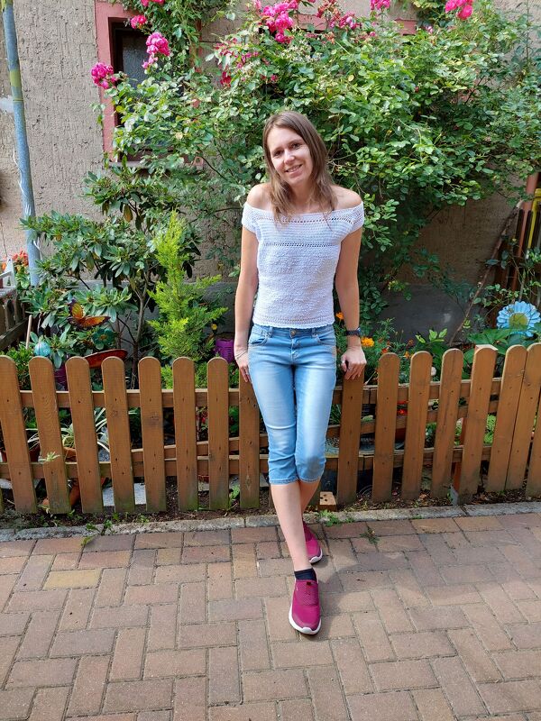 Shirt off shoulder "silky" Crop Top häkeln Sommertop Häkelanleitung RVO - Bild 2