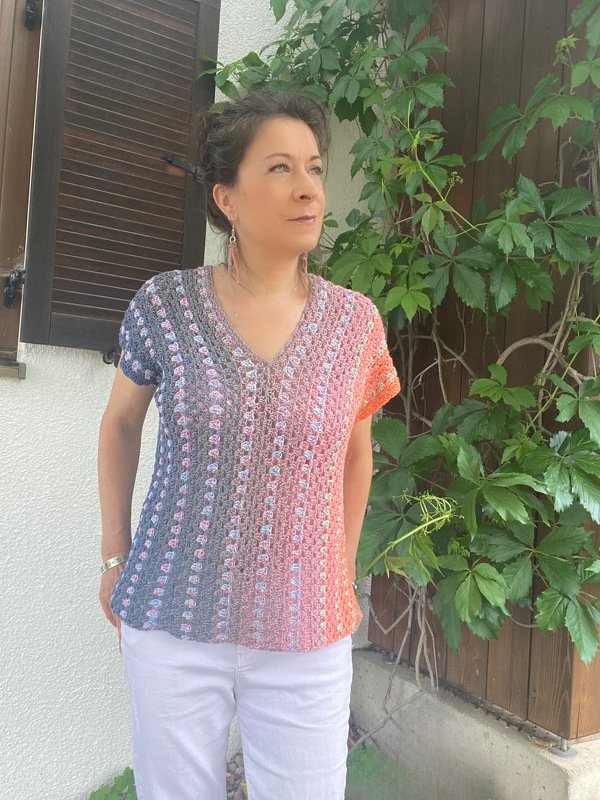 Crochet Pattern – Summer of Love V-Neck Shirt - Image 3